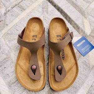 Birkenstock Gizeh Birko Flor Nubuck Sandals - Mocha